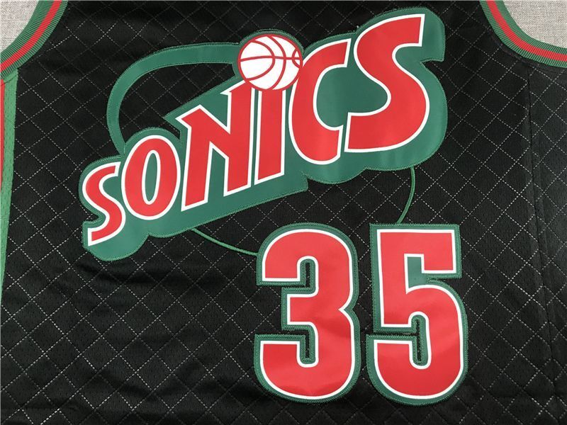 Seattle SuperSonics #35 Kevin Durant Supersonics 35 Plaid Retro Black Style 3 Basketball Jersey basketball jersey product view 1