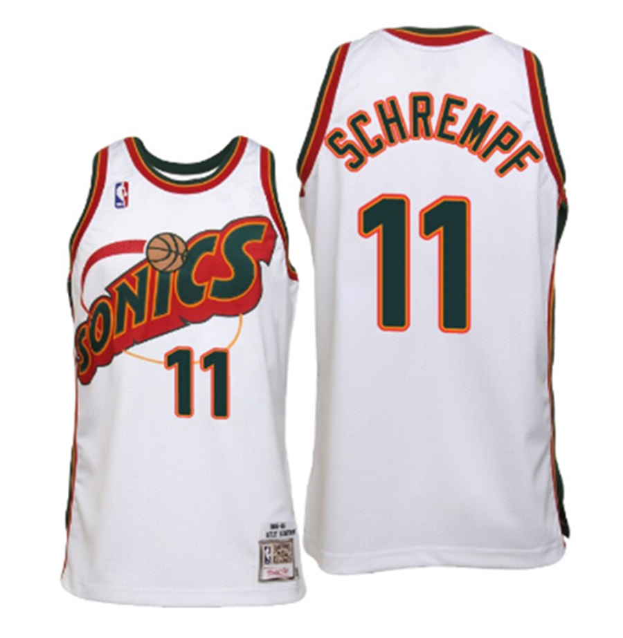 Seattle Supersonics #11 Detlef Schrempf Style 1 Basketball Jersey basketball jersey product view 1
