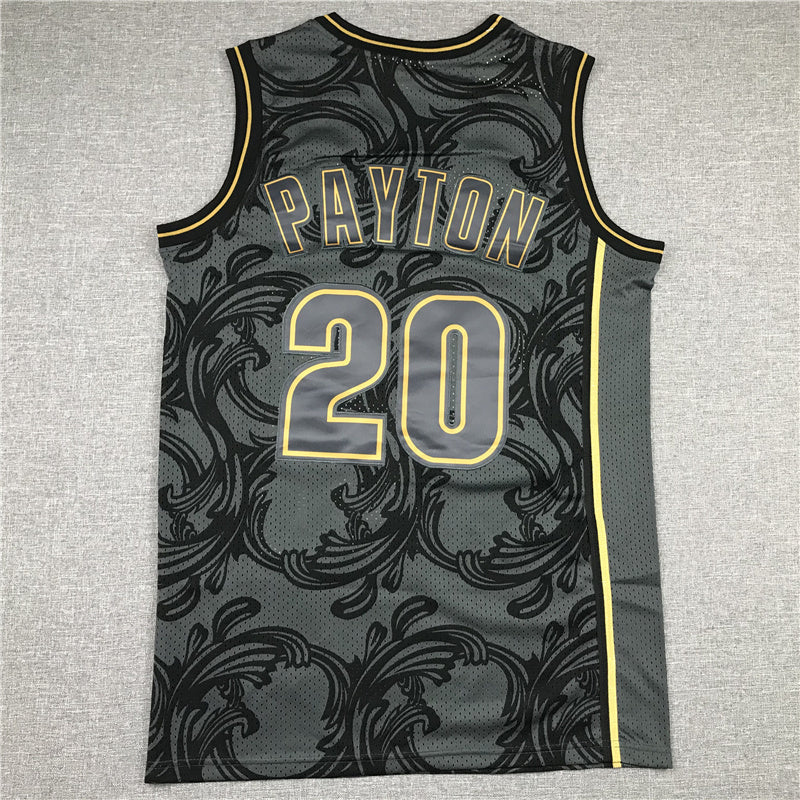 Seattle Supersonics #20 Supersonics #20 Payton Limited Edition Black Style 1 Basketball Jersey basketball jersey product view 1