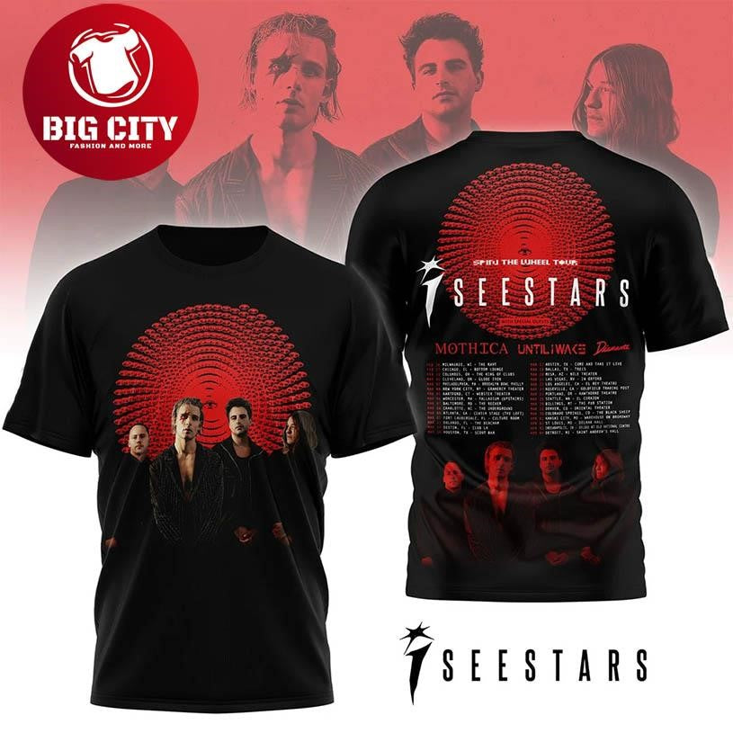 Seether Spin The Wheel Tour 2025 Two Sided Shirt Unisex T-shirt, Sweatshirt, Hoodie, Long Sleeve Tee - T-Shirt, Sweatshirt, Hoodie