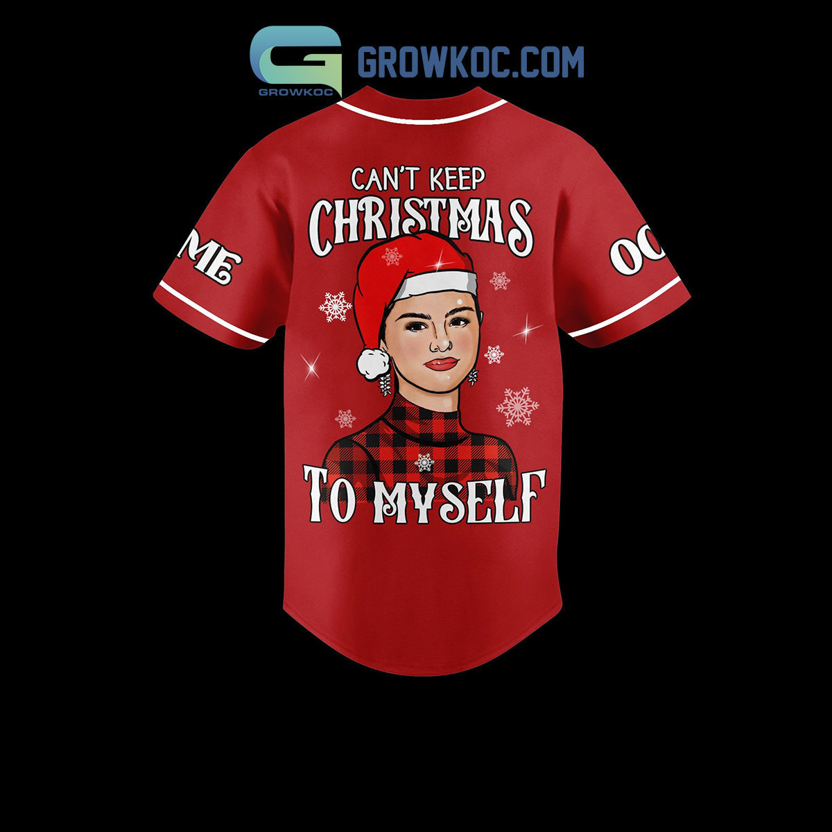 Selena Gomez Can Not Keep Christmas To Myself Custom Name Baseball Jersey baseball jersey product view 2