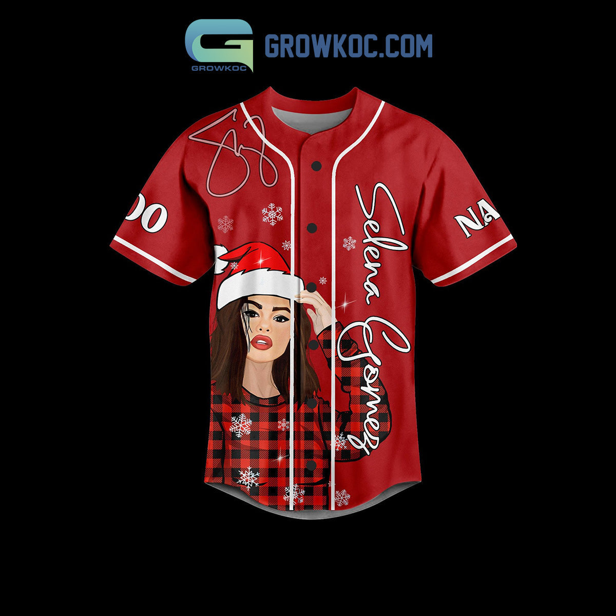 Selena Gomez Can Not Keep Christmas To Myself Custom Name Baseball Jersey baseball jersey product view 3