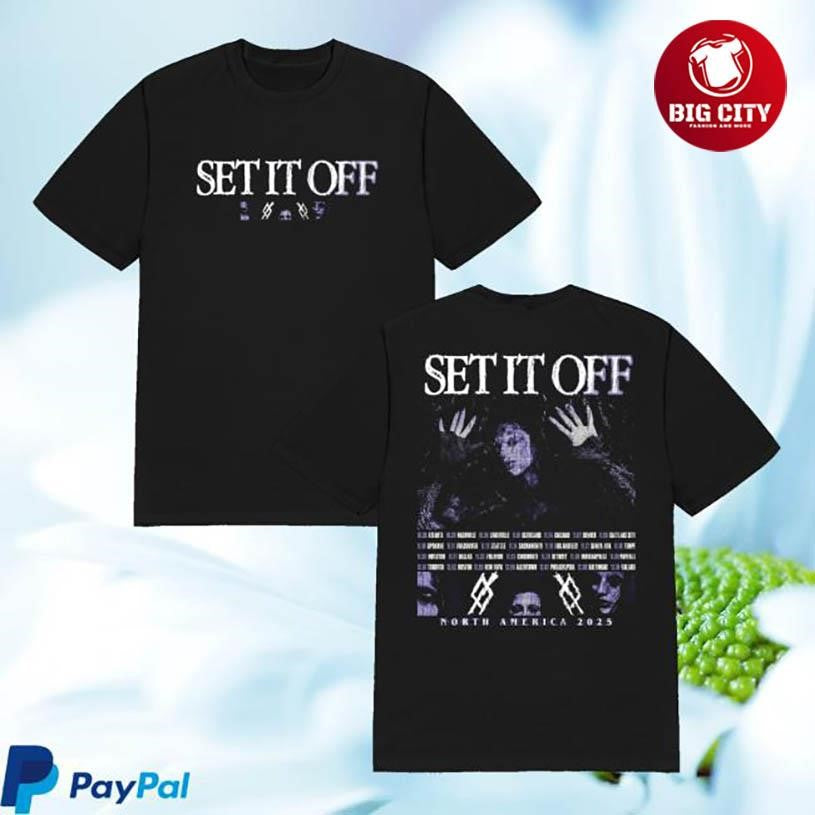 Set It Off Band Fall 2025 Tour Two Sided Shirt Unisex T-shirt, Sweatshirt, Hoodie, Long Sleeve Tee - T-Shirt, Sweatshirt, Hoodie