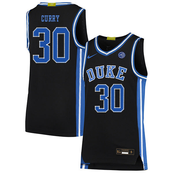 Seth Curry 30 Black College Football Jersey football jersey product view 1