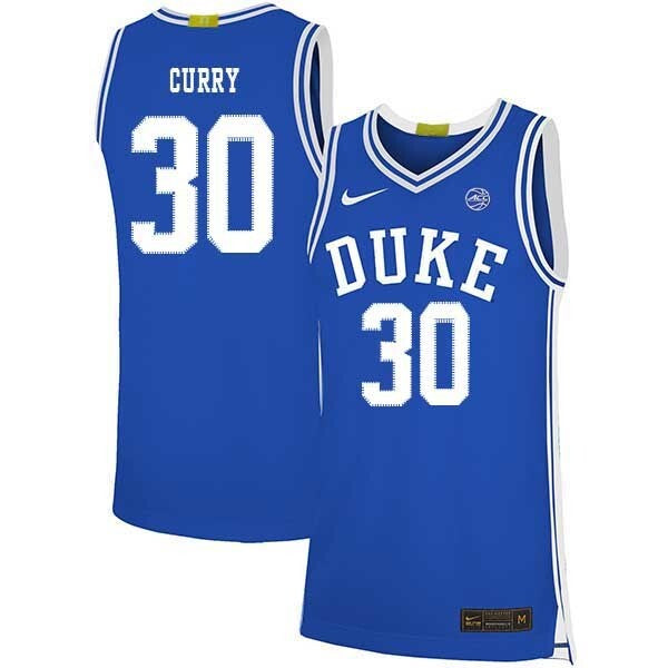 Seth Curry 30 Blue College Football Jersey football jersey product view 1