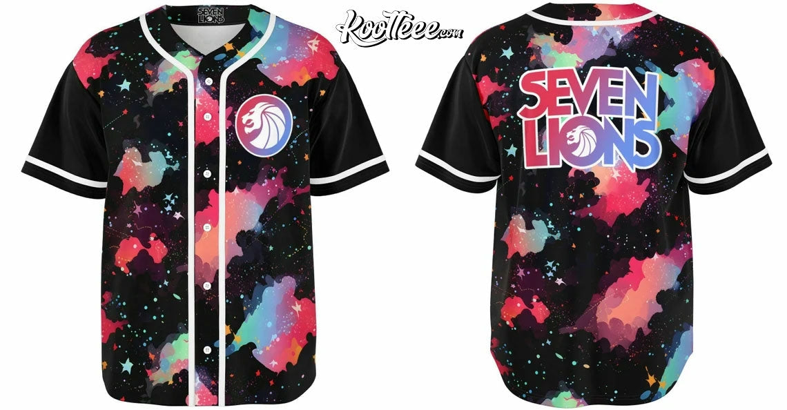 Seven Lions EDM Galaxy Baseball Jersey baseball jersey product view 1