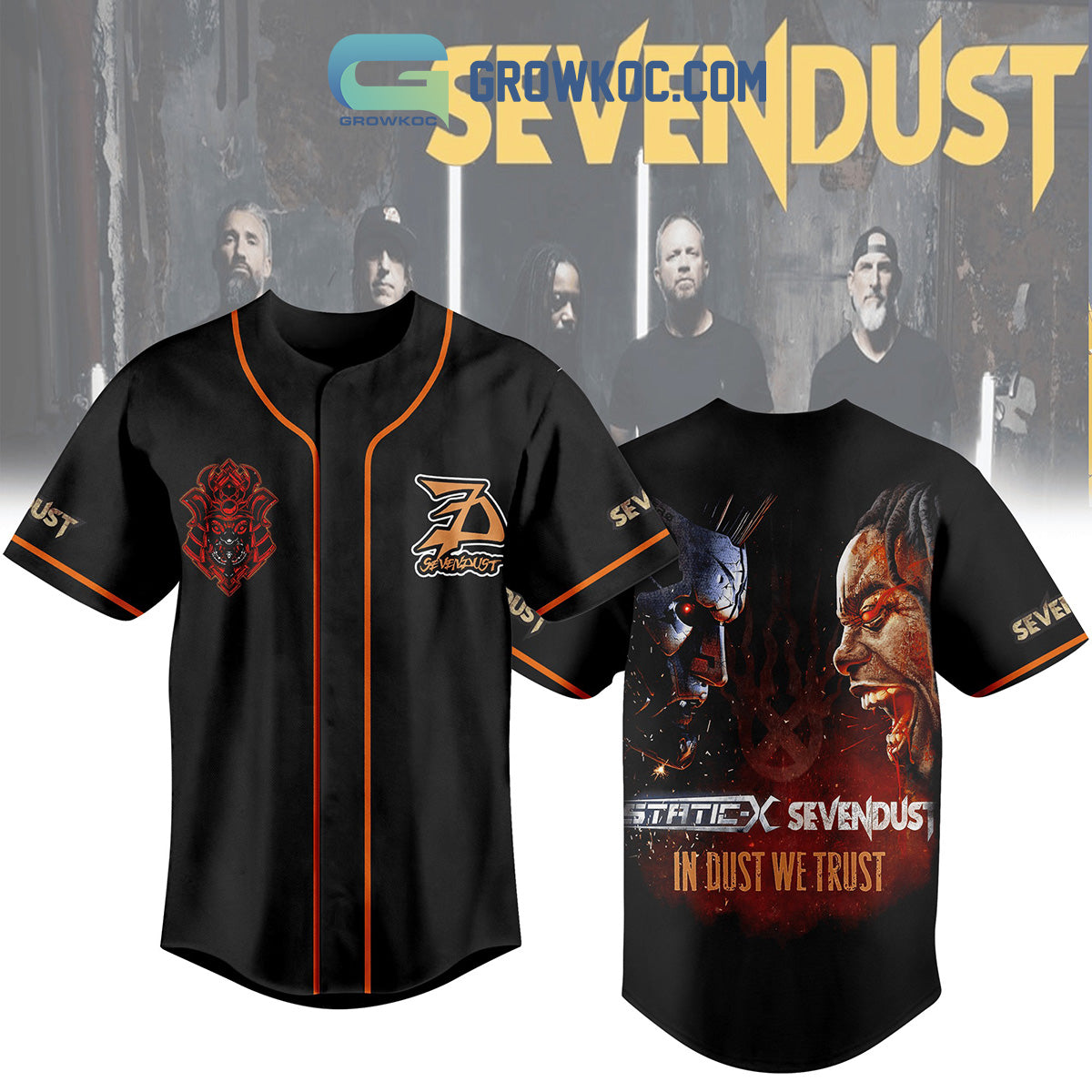 Sevendust In Dust We Trust Baseball Jersey baseball jersey product view 1