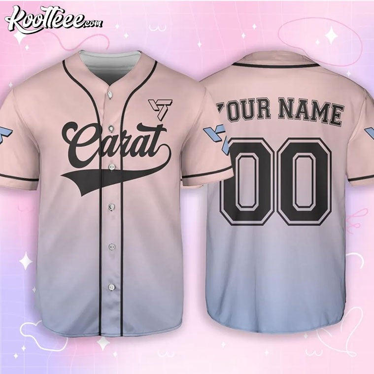 Seventeen Carat Fan Gift Custom Baseball Jersey baseball jersey product view 1