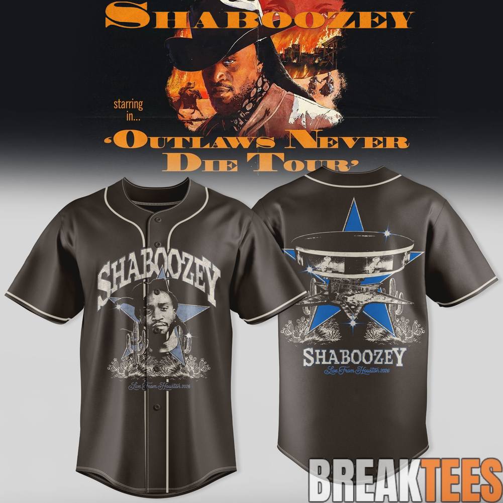 Shaboozey The Outlaws Never Die Tour 2026 Baseball Jersey Unisex T-shirt, Sweatshirt, Hoodie, Long Sleeve Tee - T-Shirt, Sweatshirt, Hoodie