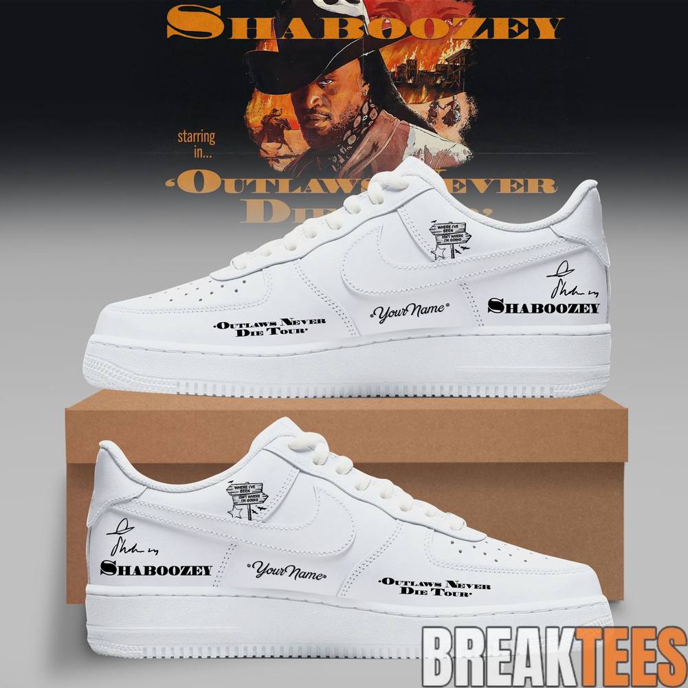 Shaboozey The Outlaws Never Die Tour 2026 Custom AF1 Shoes Unisex T-shirt, Sweatshirt, Hoodie, Long Sleeve Tee - T-Shirt, Sweatshirt, Hoodie