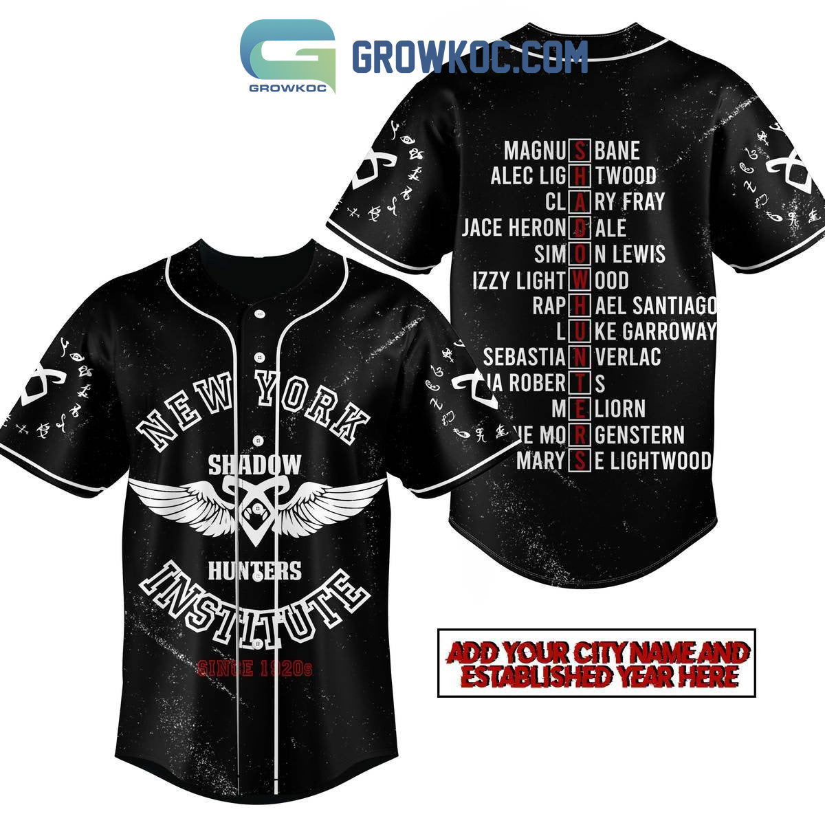 Shadow Hunters New York Institute Sicne 1920s Personalized Baseball Jersey baseball jersey product view 1