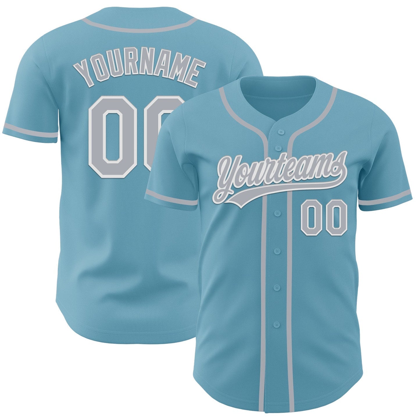 Custom Shadow Blue Gray-White Authentic Baseball Jersey baseball jersey product view 1
