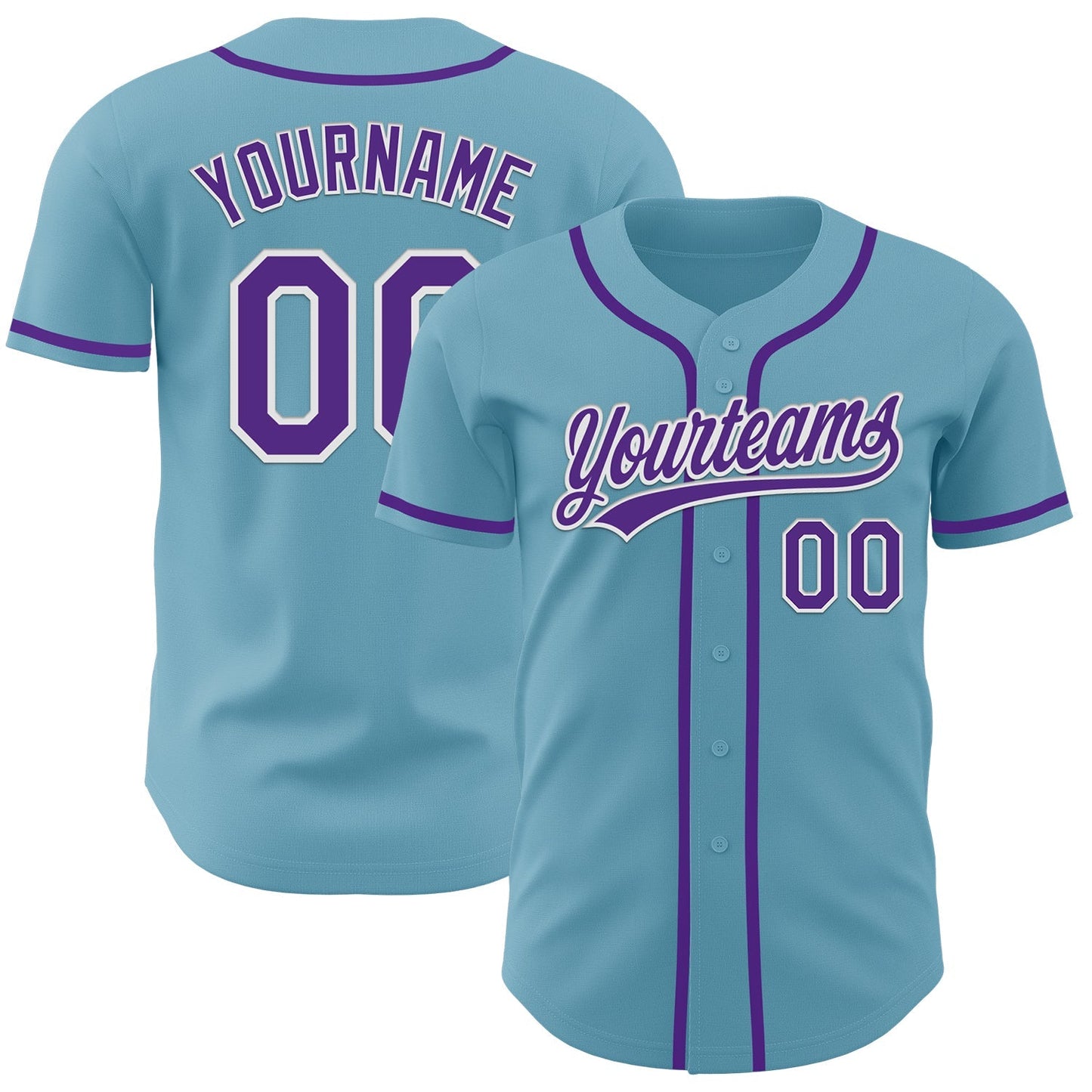 Custom Shadow Blue Purple-White Authentic Baseball Jersey baseball jersey product view 1