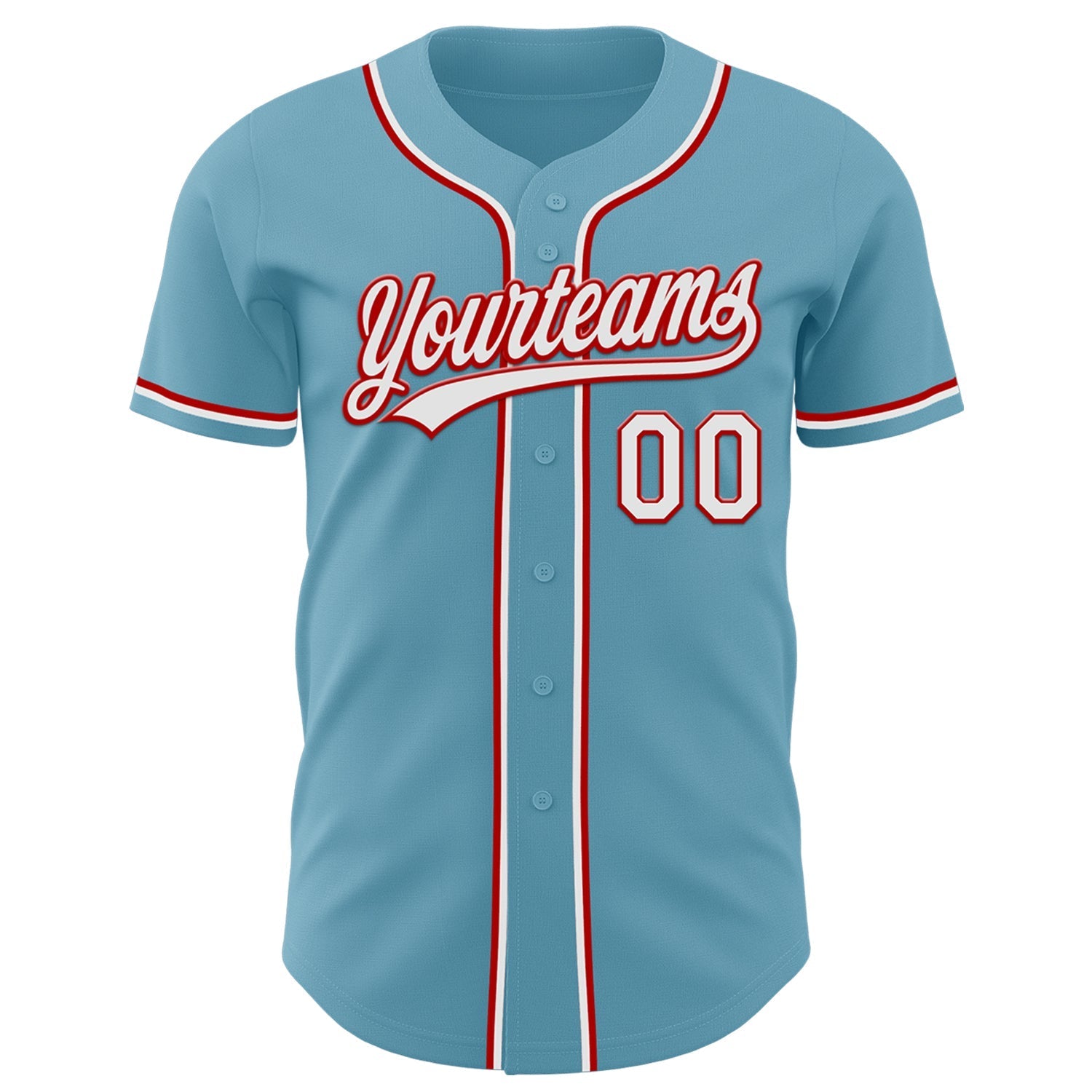 Custom Shadow Blue White-Red Authentic Baseball Jersey baseball jersey product view 2