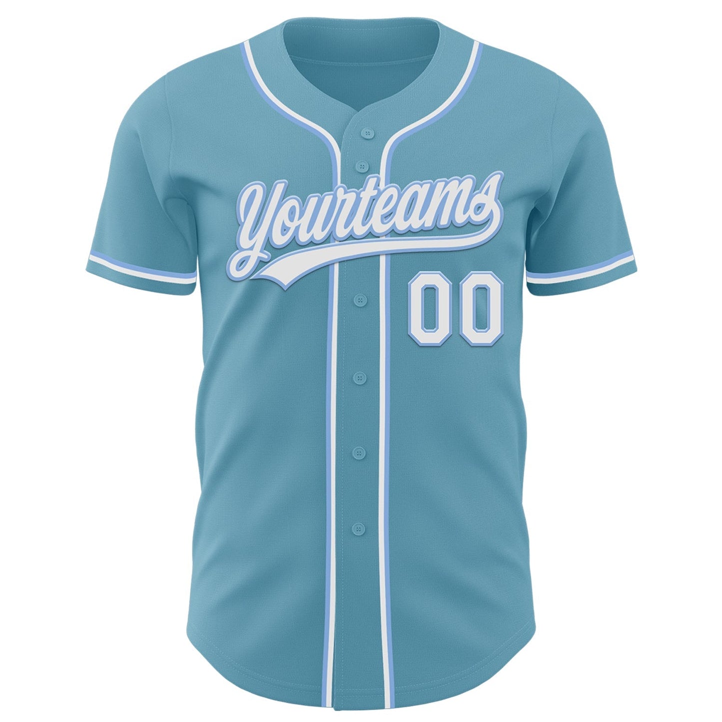 Custom Shadow Blue White-Light Blue Authentic Baseball Jersey baseball jersey product view 2