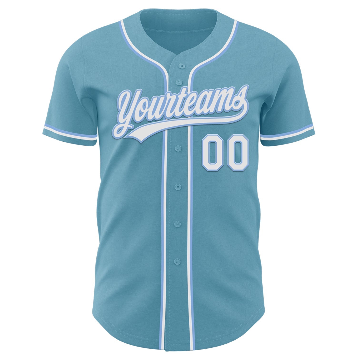 Custom Shadow Blue White-Light Blue Authentic Baseball Jersey baseball jersey product view 2