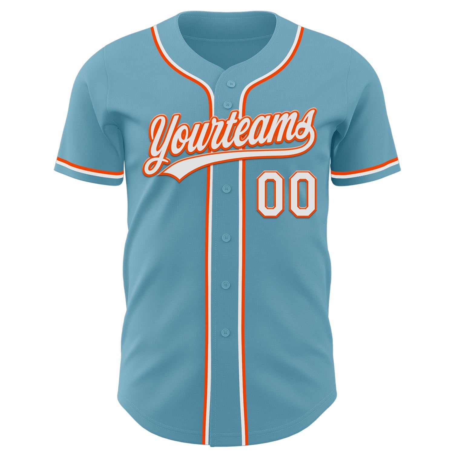 Custom Shadow Blue White-Orange Authentic Baseball Jersey baseball jersey product view 2