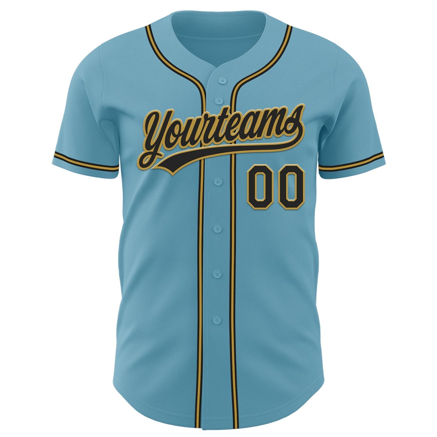 Custom Shadow Blue Black-Old Gold Authentic Baseball Jersey baseball jersey product view 2