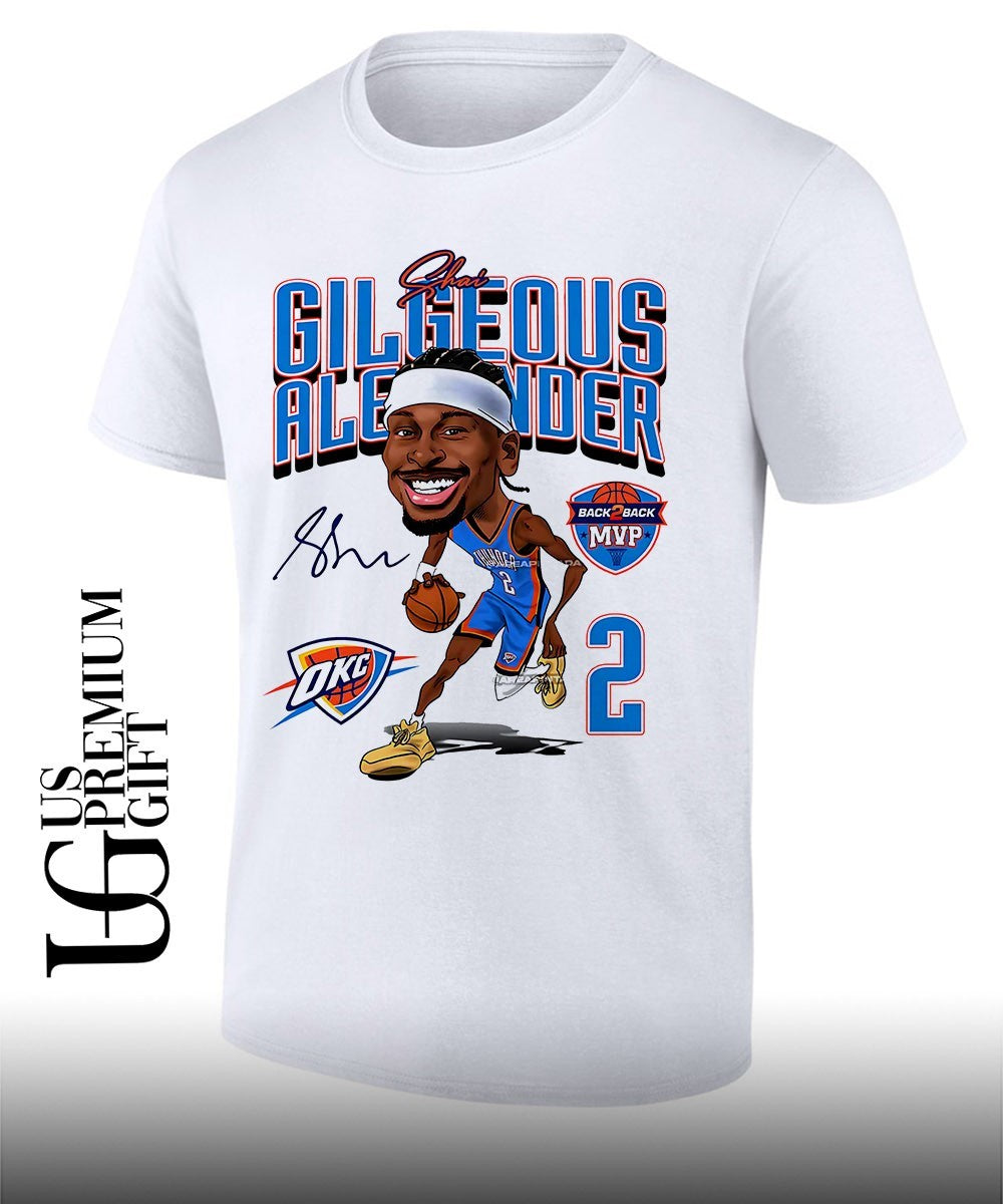 Shai Gilgeous-Alexander Back 2 Back MVP Oklahoma City Thunder 2026 NBA signature caricature shirt - T-Shirt, Sweatshirt, Hoodie