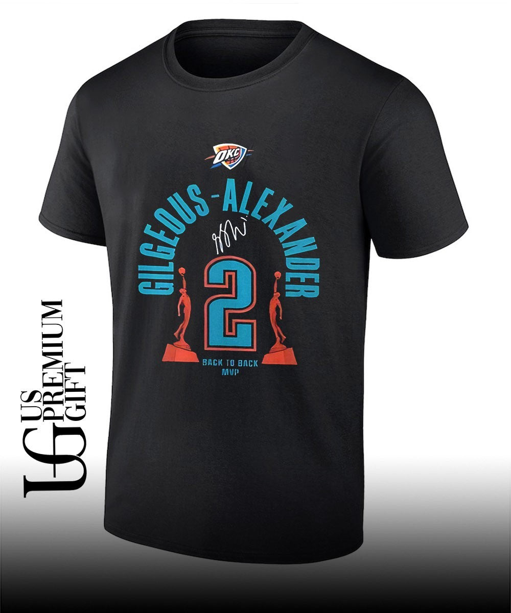 Shai Gilgeous-Alexander Oklahoma City Thunder 2026 MVP Back 2 Back signature shirt Unisex T-shirt, Sweatshirt, Hoodie, Long Sleeve Tee - T-Shirt, Sweatshirt, Hoodie