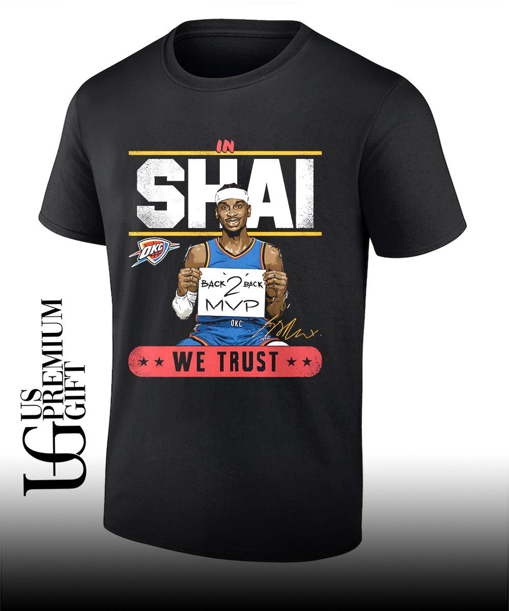 Shai Gilgeous-Alexander Oklahoma City Thunder Back 2 Back MVP signature shirt Unisex T-shirt, Sweatshirt, Hoodie, Long Sleeve Tee - T-Shirt, Sweatshirt, Hoodie
