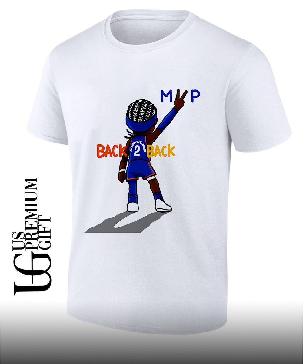 Shai Gilgeous Alexander Oklahoma City Thunder Basketball MVP Back 2 Back cartoon shirt Unisex T-shirt, Sweatshirt, Hoodie, Long Sleeve Tee - T-Shirt, Sweatshirt, Hoodie