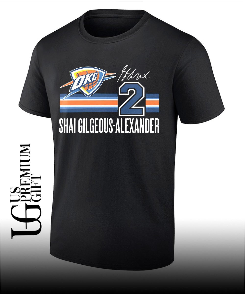 Shai Gilgeous-Alexander Oklahoma City Thunder NBA signature name and number retro shirt Unisex T-shirt, Sweatshirt, Hoodie, Long Sleeve Tee - T-Shirt, Sweatshirt, Hoodie