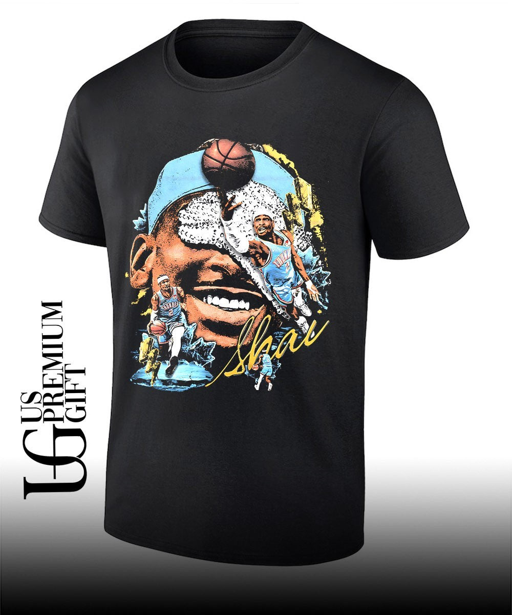 Shai Gilgeous-Alexander big head OKC Thunder basketball MVP 2026 signature shirt Unisex T-shirt, Sweatshirt, Hoodie, Long Sleeve Tee - T-Shirt, Sweatshirt, Hoodie