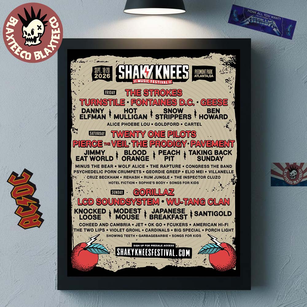Shaky Knees Music Festival 2026 Full Lineup Poster At Piedmont Park Atlanta GA On September 13-20 2026 Poster Canvas - T-Shirt, Sweatshirt, Hoodie