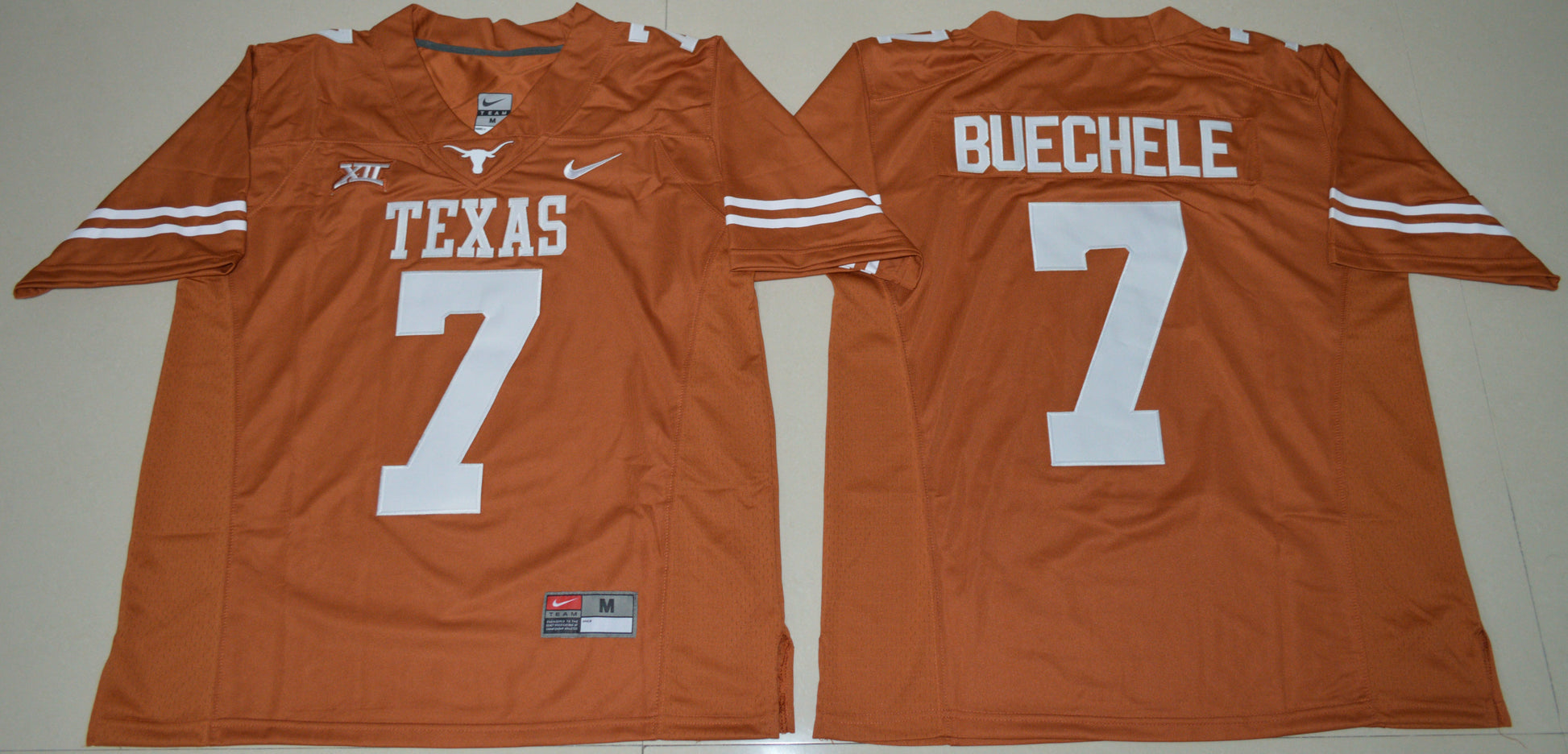 Shane Buechele 7 Dark Orange 2016 College Football Jersey football jersey product view 1