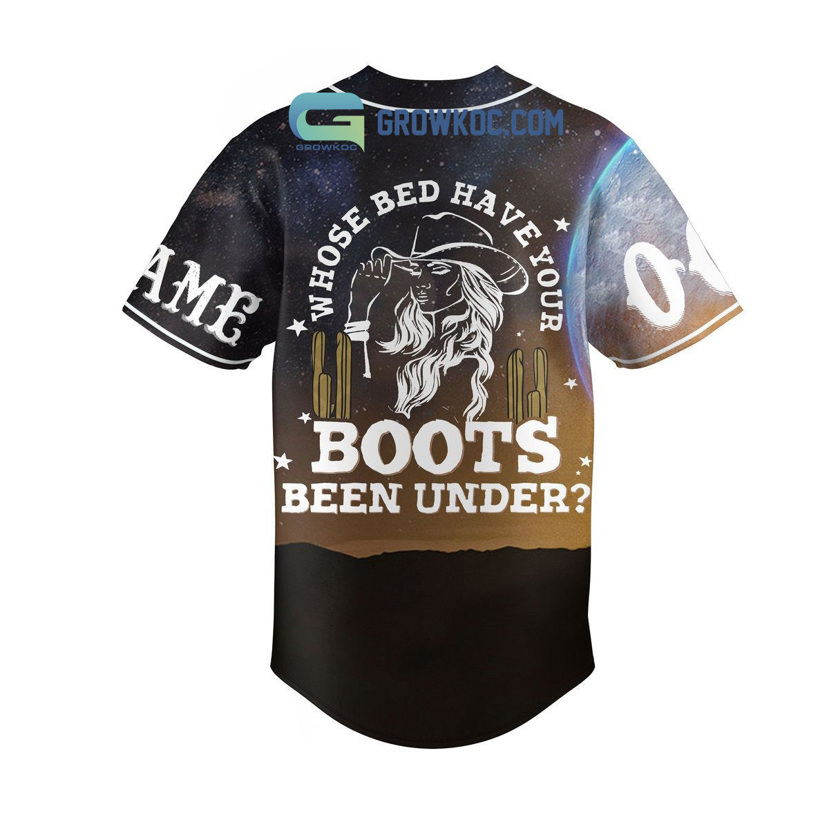 Shania Whose Bed Jave Your Boots Been Under Personalized Baseball Jersey baseball jersey product view 3