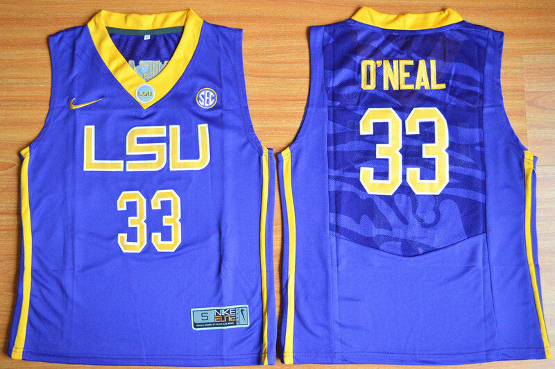 Shaquille O'Neal 33 Purple Youth College Football Jersey football jersey product view 1