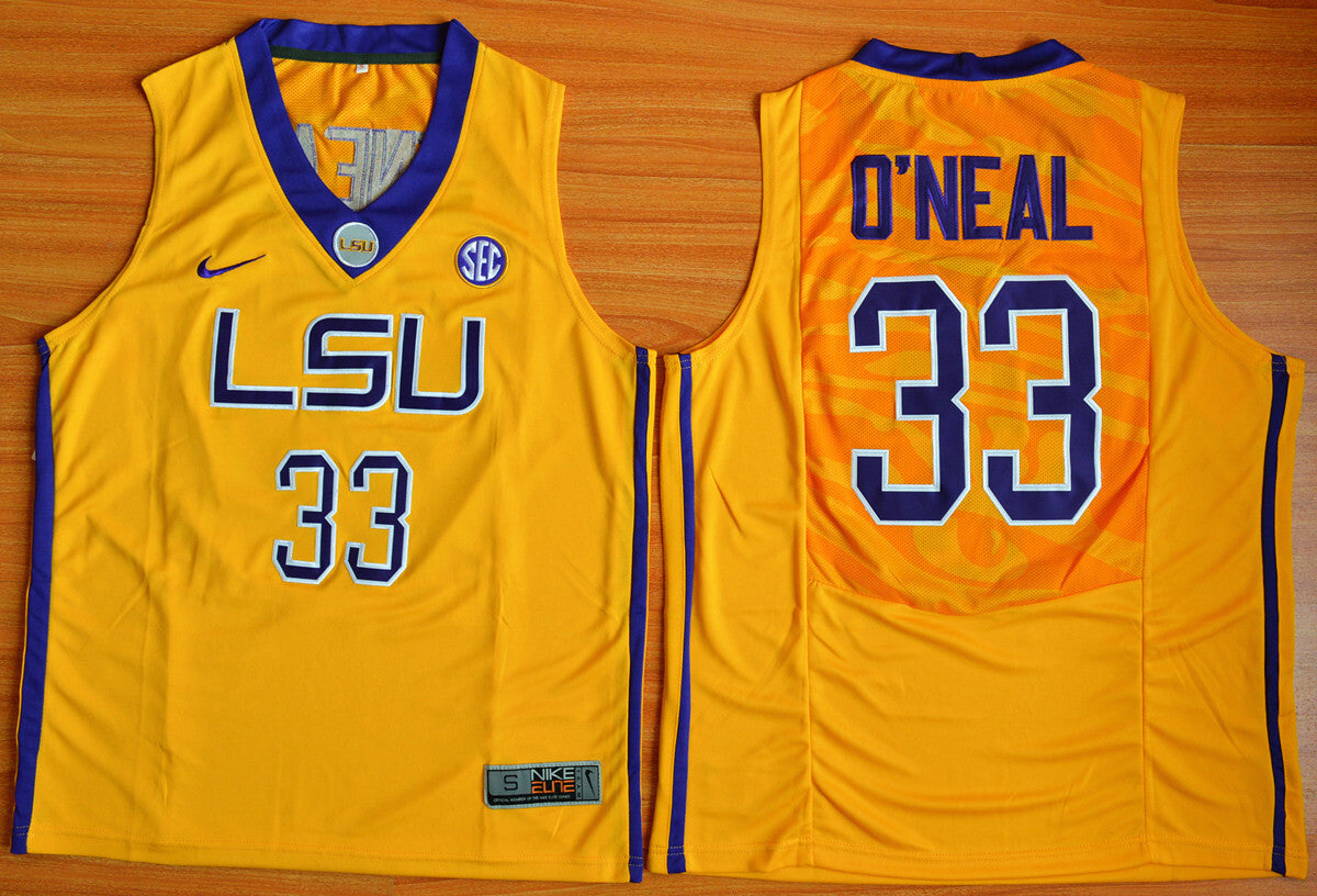 Shaquille O'Neal 33 gold College Football Jersey football jersey product view 1