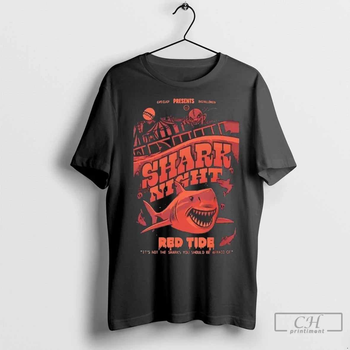 Shark Night Red Tide Its Not The Sharks You Should Be Afraid Of T Shirts Unisex T-shirt, Sweatshirt, Hoodie, Long Sleeve Tee - T-Shirt, Sweatshirt, Hoodie