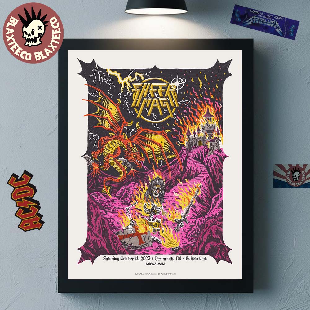 Sheer Mag Nowadays Fest 2025 Poster In Dartmouth Canada At Buffalo Club On October 11 2025 Poster Canvas For Home Decor - T-Shirt, Sweatshirt, Hoodie