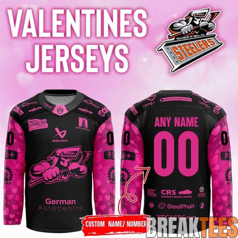 Sheffield Steelers 2026 Valentines Hockey Jersey Unisex T-shirt, Sweatshirt, Hoodie, Long Sleeve Tee - T-Shirt, Sweatshirt, Hoodie
