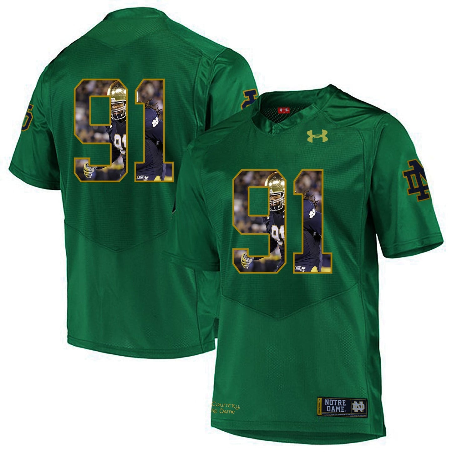 Sheldon Day 91 Bright Green College Football Jersey football jersey product view 1