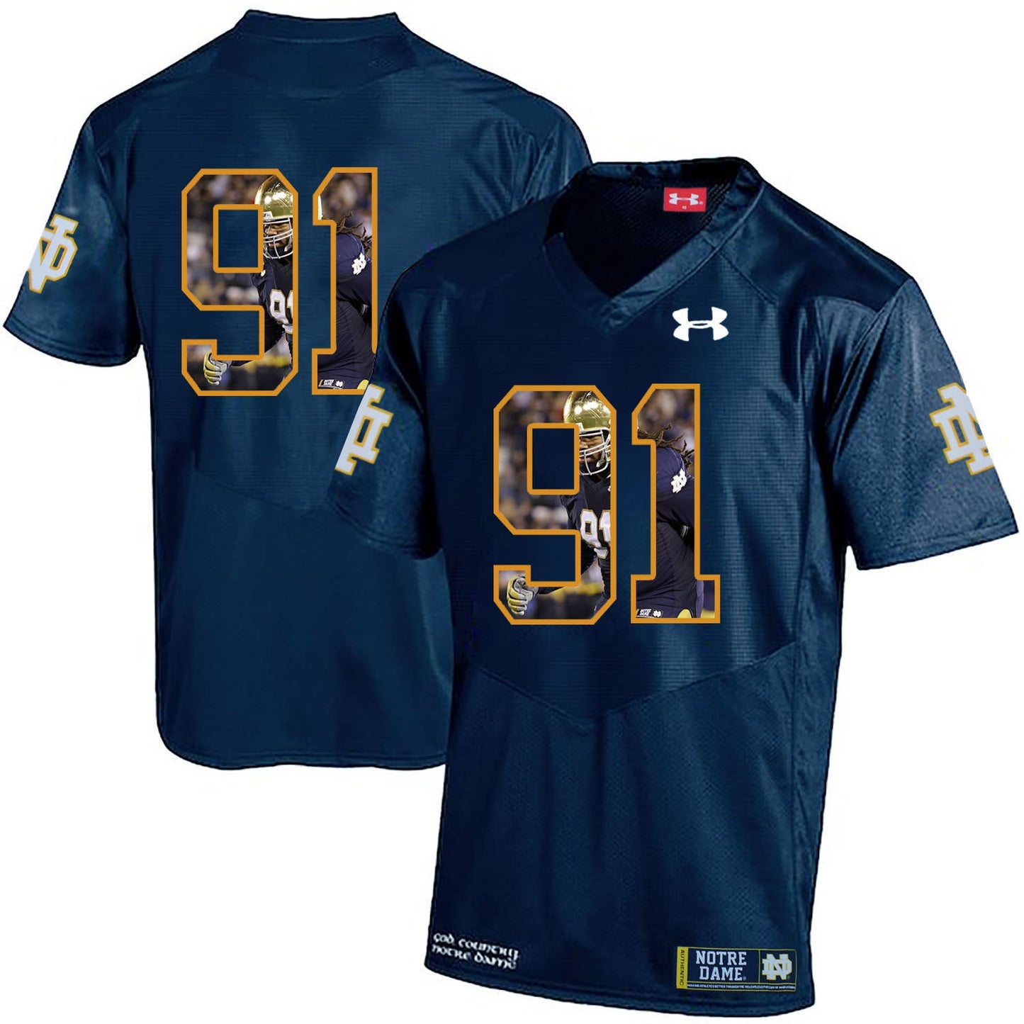 Sheldon Day 91 Navy College Football Jersey football jersey product view 1