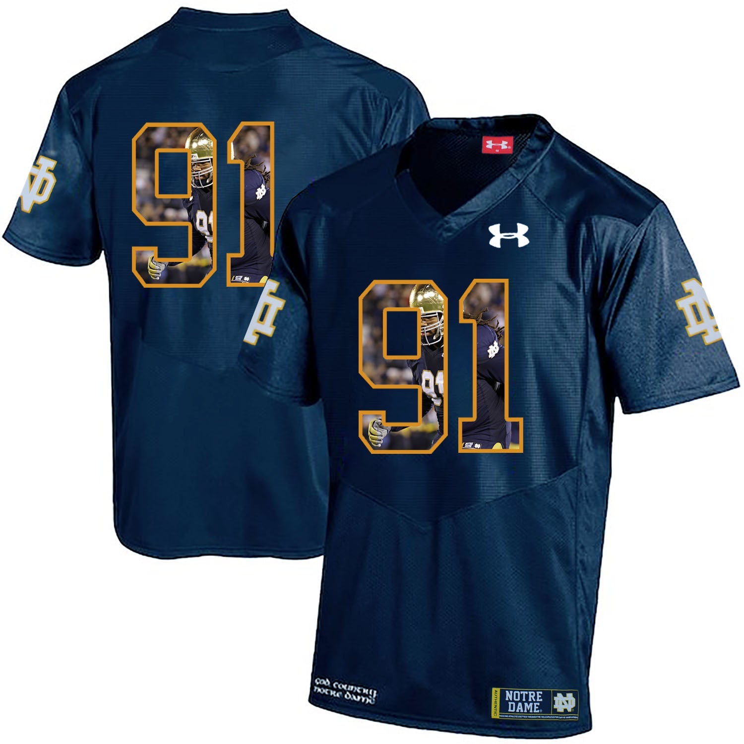Sheldon Day 91 Navy College Football Jersey football jersey product view 1