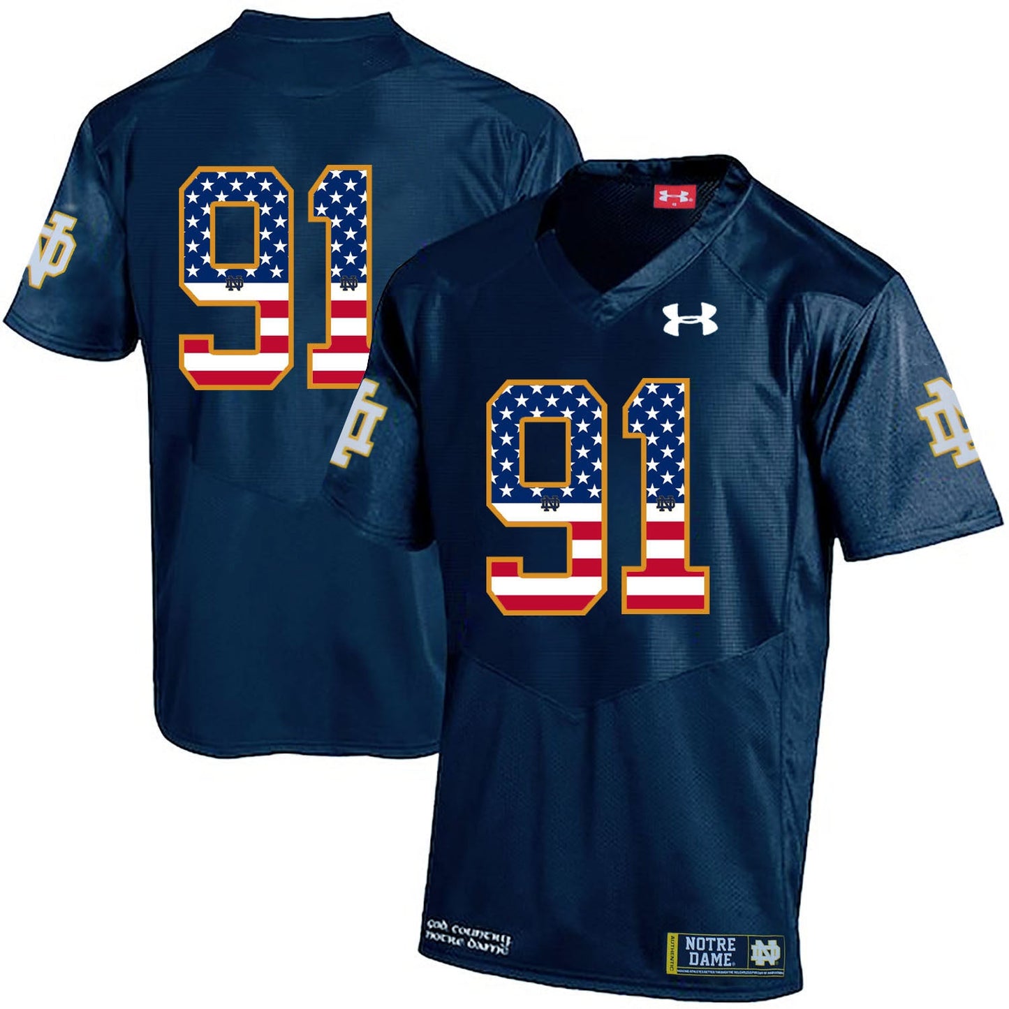 Sheldon Day 91 Navy .1jpg College Football Jersey football jersey product view 1