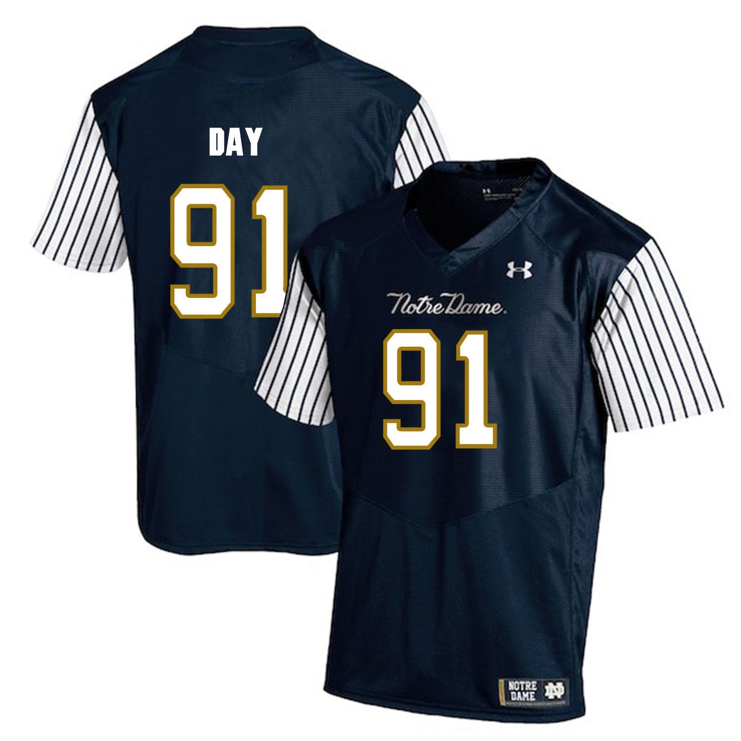 Sheldon Day 91 Navy Style 2 College Football Jersey football jersey product view 1