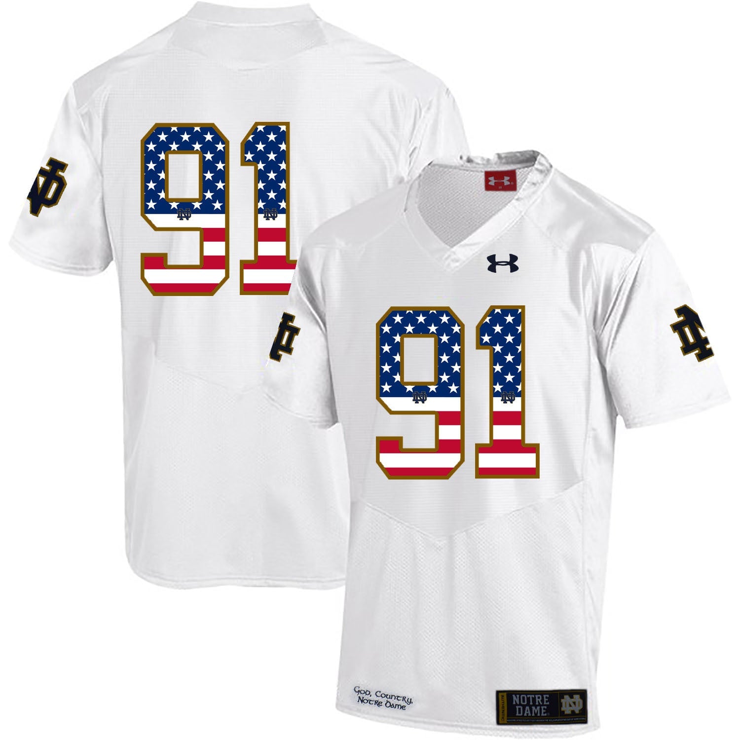 Sheldon Day 91 White .1jpg College Football Jersey football jersey product view 1
