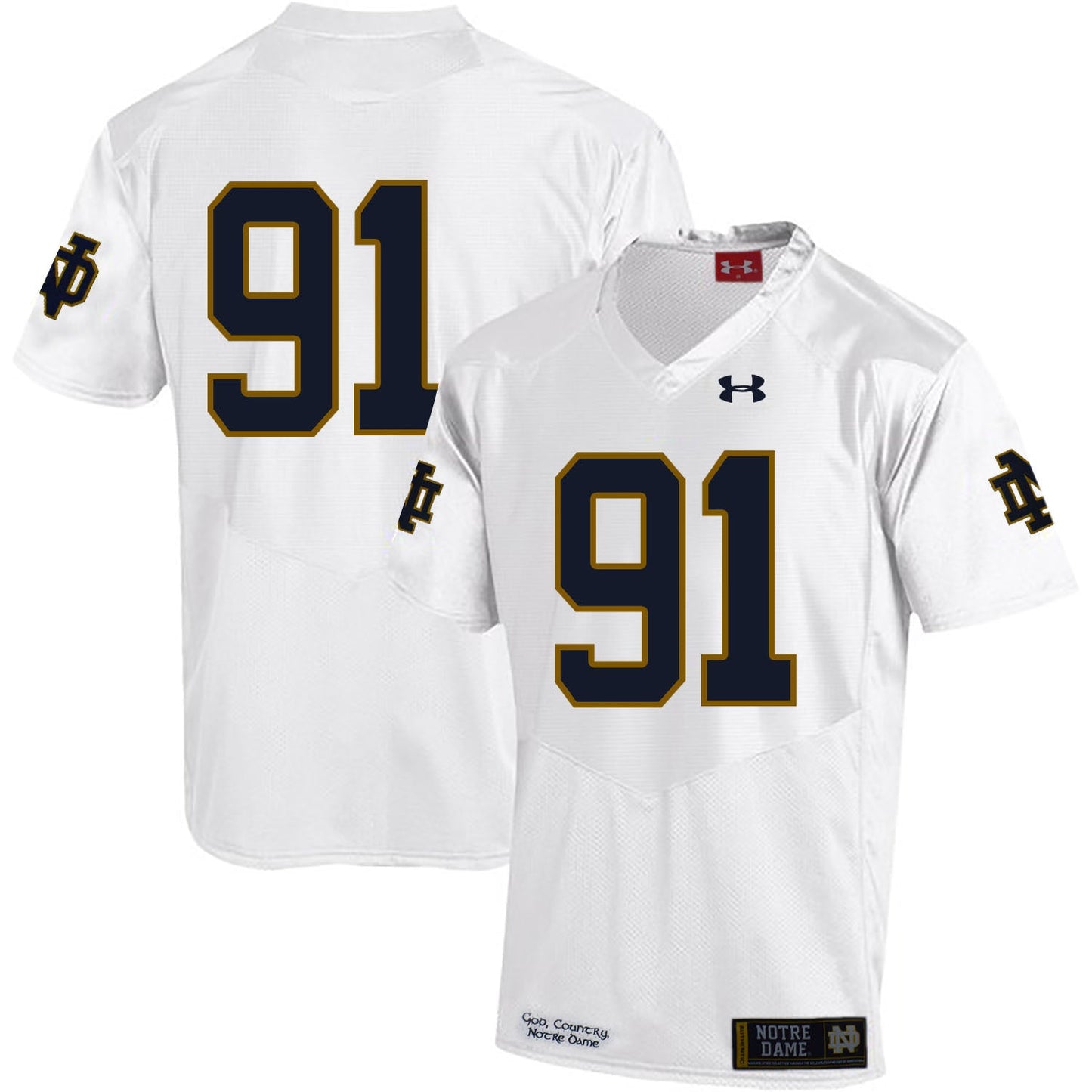 Sheldon Day 91 White .2jpg College Football Jersey football jersey product view 1