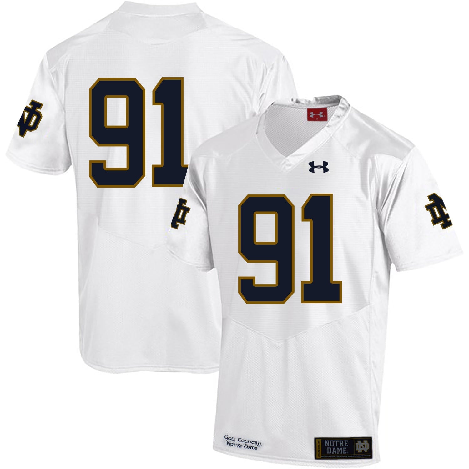 Sheldon Day 91 White .2jpg College Football Jersey football jersey product view 1