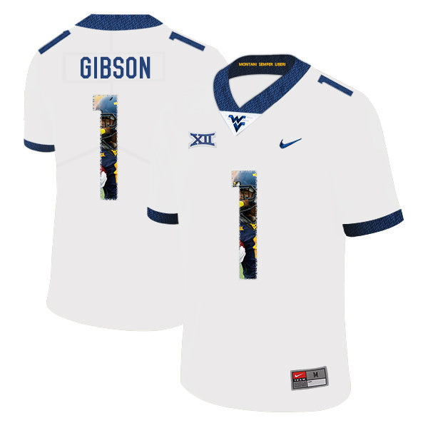 Shelton Gibson 1 White 1 College Football Jersey football jersey product view 1