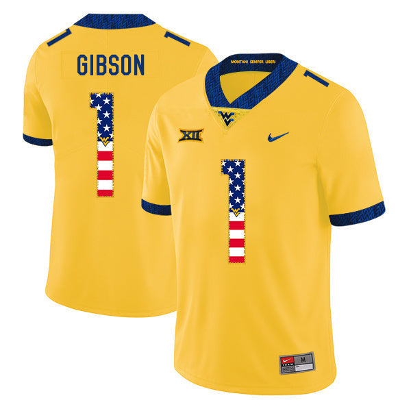 Shelton Gibson 1 Yellow .1jpg College Football Jersey football jersey product view 1