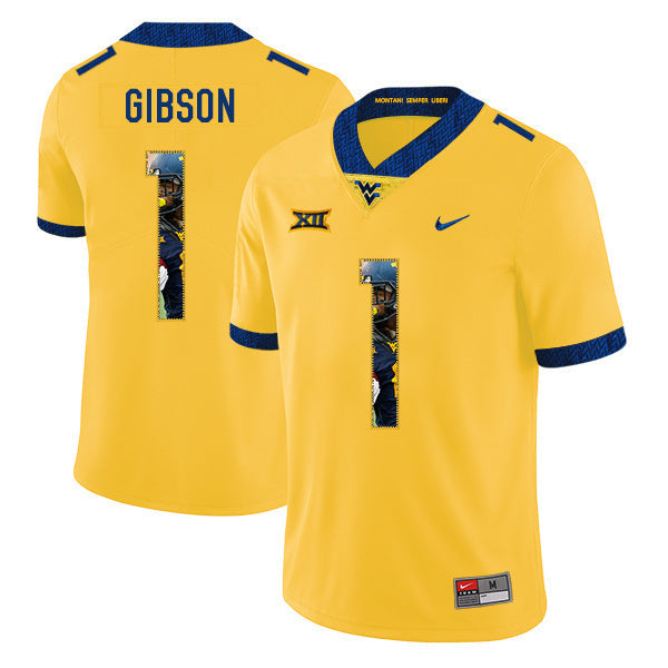 Shelton Gibson 1 Yellow 1 College Football Jersey football jersey product view 1