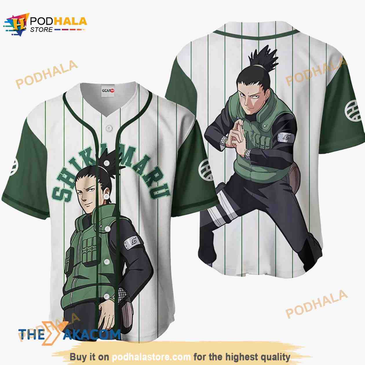 Shikamaru Nara Anime 3D Baseball Jersey Shirt baseball jersey product view 1