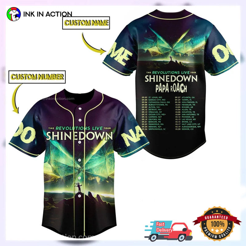 Shinedown Band Tour 2023 Baseball Jersey baseball jersey product view 1