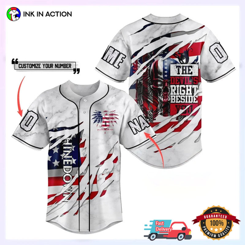 Shinedown Band Tour 2023 Rock Baseball Jersey baseball jersey product view 1